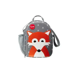 3 Sprouts Fox lunch bag PU leather, Polyester Grey 1 pc(s)