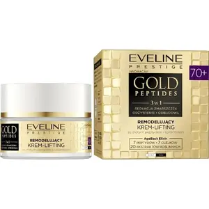 Дневной и ночной ремоделирующий лифтинговый крем Eveline Gold Peptides 3в1 70+ 50 мл
