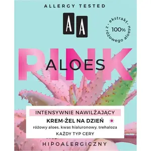 Dienas mitrinošs sejas krēms-gels AA Pink ar alveju 50 ml — intensīva mitrināšana visiem ādas tipiem
