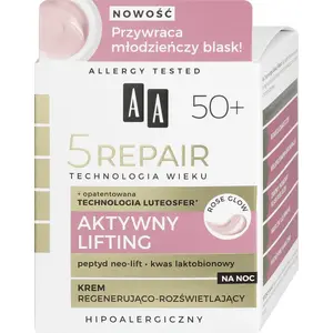Nakts atjaunojošais rozāšanas un liftinga krēms 50 ml — Oceanic AA Technologia Wieku 5 Repair 50+