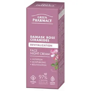Nakts sejas krēms Green Pharmacy Roze Damaskā ar ceramīdiem 50 ml