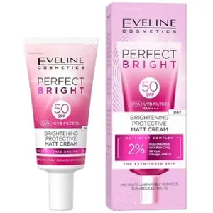 Face cream Eveline Perfect Bright SPF50 30 ml — mattifying brightening protective cream