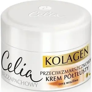 Celia Bezzapachowy półtłusty krem przeciw zmarszczkom 50 ml — kolagenowa seria, do cery wrażliwej