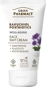 Dienas sejas krēms Green Pharmacy Bakuchiol + postbiotikas 50 ml — pretgrumbu kopšana