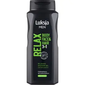 Shower Gel LUKSJA Men Relax 3-in-1, 500 ml – body, face and hair cleanser