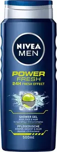 Shower Gel Nivea Men Power Fresh 500 ml — Nivea shower gel for men, 500ml