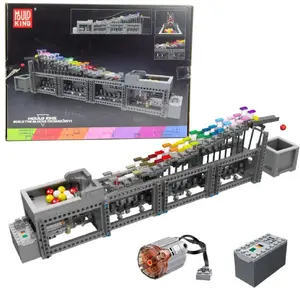Construction Marble Run Set with Electric Motor, LEANToys 1038 pieces