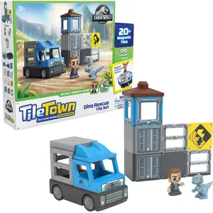 Настольная игра MATTEL Tile Town — Jurassic World Dino Rescue (плиточная семейная игра)