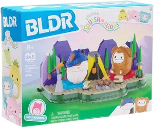 Plush playset Usorteret BLDR Squishmallows Building Campout with Cam and Benny — soft figures and camp accessories