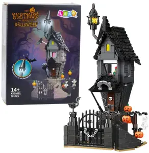 Construction Blocks Set LEANToys 23701 — Haunted House / Halloween Tower, 581 pieces