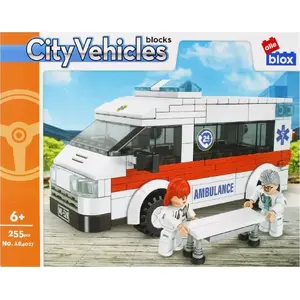 Construction blocks set ALLEBLOX City 255 pieces, ambulance vehicle, model AB4027