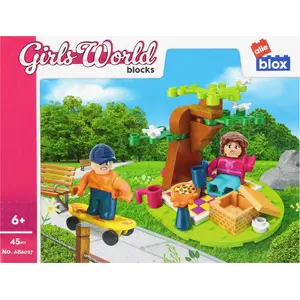 Construction blocks set ALLEBLOX Girl Pikn 45 pieces — compact 19×14×5 cm storage box