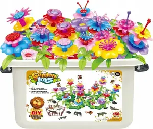 Construction Blocks Set No name HN175466 — 158 pieces, garden and butterfly theme