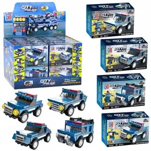 Construction Block Set LEANToys Police Vehicles with Friction Drive - model 24569
