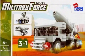 Construction toy bricks ALLEBLOX model AB3036 — military set, 67 pieces, block size 15×10×5 mm