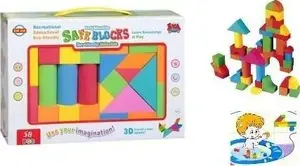 Foam Building Blocks w&k 58 pcs — soft interlocking construction set