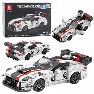 Konstruktora Bloki Sporta Auto LEANToys VIPER 379 daļas balt-sarkans