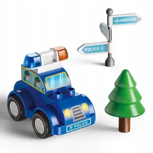 Construction bricks police station set, No name FL42004 — 175 pieces
