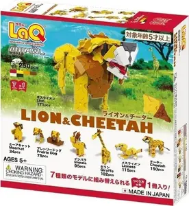 LaQ konstruktoru komplekts Animal World — Lauva un Gepards, savienojamie plastmasas elementi