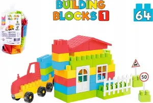 Construction Blocks set — No name model 544635, assorted building pieces
