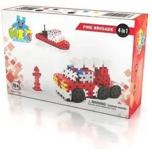 Toy building set KeyCraft Meli Thematic Fire Trucks 4-in-1 model kit