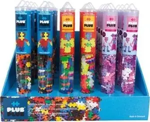 Конструктор plus plus PLUS-PLUS DISPLAY TUBY BASIC/GLITTER — 24 тубы, набор разноцветных деталей