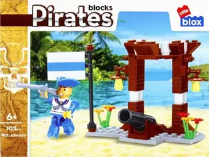Construction toy set ALLEBLOX pirate 102 pieces — plastic building blocks, compact box 19×7×5 cm