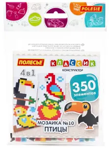 Конструктор Wader Polesie Classic Mozaika 4-в-1 №10 «Птицы» — 350 деталей в мешочке