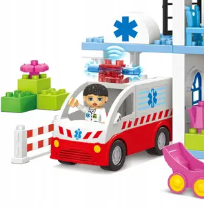 Construction Blocks Set Bounn — Hospital with Ambulance, 99 pieces
