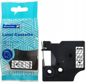 Label tape Dymo D1 45010 12 mm x 7 m (black on transparent) replacement