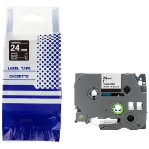 Label tape Brother TZe-355 24 mm × 8 m white on black compatible