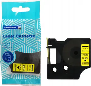 Label tape Dymo D1 replacement 9 mm x 7 m — black on yellow (MPN ZDT-D140918)