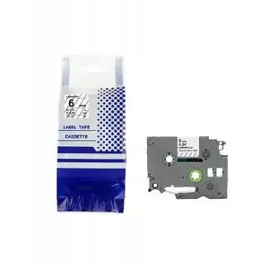 Label tape Brother TZe-111 6 mm x 8 m black on clear – replacement cassette