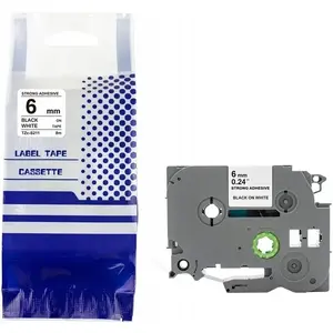 Label tape Brother TZe-S211 6 mm x 8 m black on white replacement