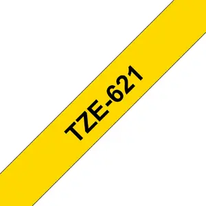 Brother TZE-621 marķēšanas lenta Melns uz dzeltena
