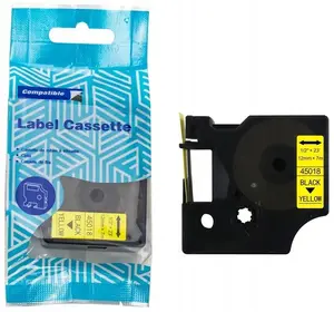 Label Tape Dymo D1 45018 12 mm x 7 m — black on yellow — replacement (ZDT-D145018)