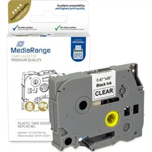 Label tape Brother TZe-S131 12 mm x 8 m black on clear compatible cartridge