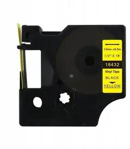 Vinila etiķešu lente XXX_TF1 (TelForceOne) D1 18432 12 mm x 5,5 m savietojama ar DYMO