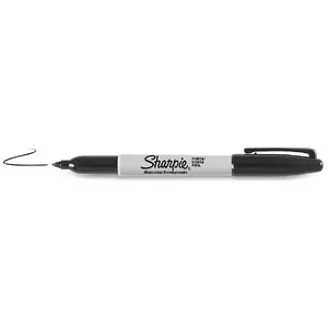 Sharpie Fine Point ūdensnoturīgais marķieris Smalks gals Melns 12 pcs