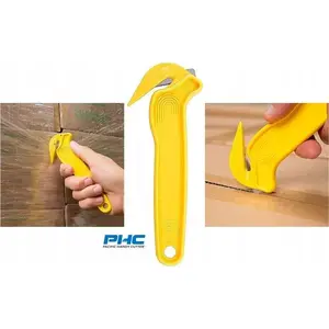 Safety Knife Dedra PHC DFC364 yellow — compact hand tool for cutting packaging and tape