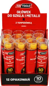 Zīmulis stiklam un metālam AWTools AW29602, apaļš, dzeltens, 10 gab.