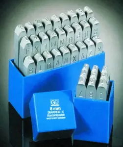 Punch set Beta Tools GRAVUREM numeric digits 12 mm 100120K0, set of steel punches for marking