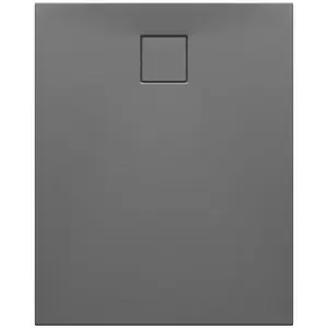 Shower Tray CERSANIT SET C258 PROST TAKO SLIM 100×80×4.5 cm, gray matte with drain (VIRT)