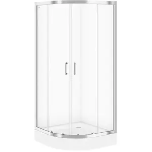 Shower enclosure set No name S154-002 + tray Brodzik TAKO S204-004 — curved 90×190 cm glass enclosure with 90×16 cm shower tray
