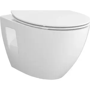 Подвесной унитаз No name MODUO PLUS OVAL S701-724 B904 с тонкой сиденьем из дуропласта