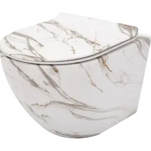 Wall-hung toilet REA Carlos Slim — model REA-C8004, Lava Mat finish