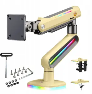 Monitor desk mount BLOW F6-XD for 32–60" screens with RGB lighting and sturdy clamp