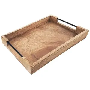 Serving wooden tray Skrzynkazdrewna MANGO 40.5×30.5×6 cm for snacks and appetizers