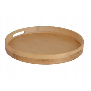 Bamboo Round Tray Lumarko 40 x 5 cm, natural bamboo serving tray