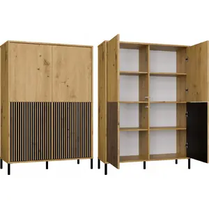Apskate Selsey KAMARO 4DK SLIM, 4 durvis, Artisan ozola apdare ar rievotām lāmelēm